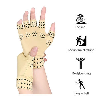1 Пара магнитных перчаток Для лечения артрита, Компрессионная поддерживающая терапия, давление в суставах Нескользящее